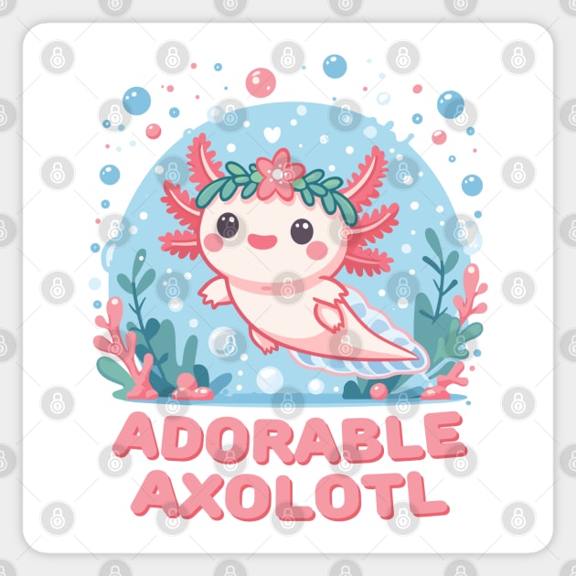 Adorable Axolotl: Aquatic Cuteness Sticker by SimplyIdeas